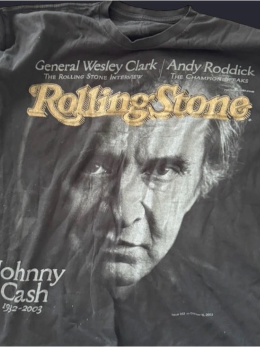 The Rolling Stones Johnny Cash Black Magazine T-shirt With Subscription date XL